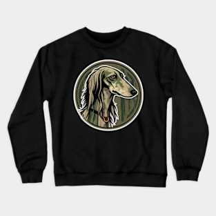 Saluki Camouflage Motif Crewneck Sweatshirt